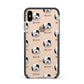 Old English Sheepdog Icon with Name Apple iPhone Xs Max Impact Case Black Edge on Gold Phone