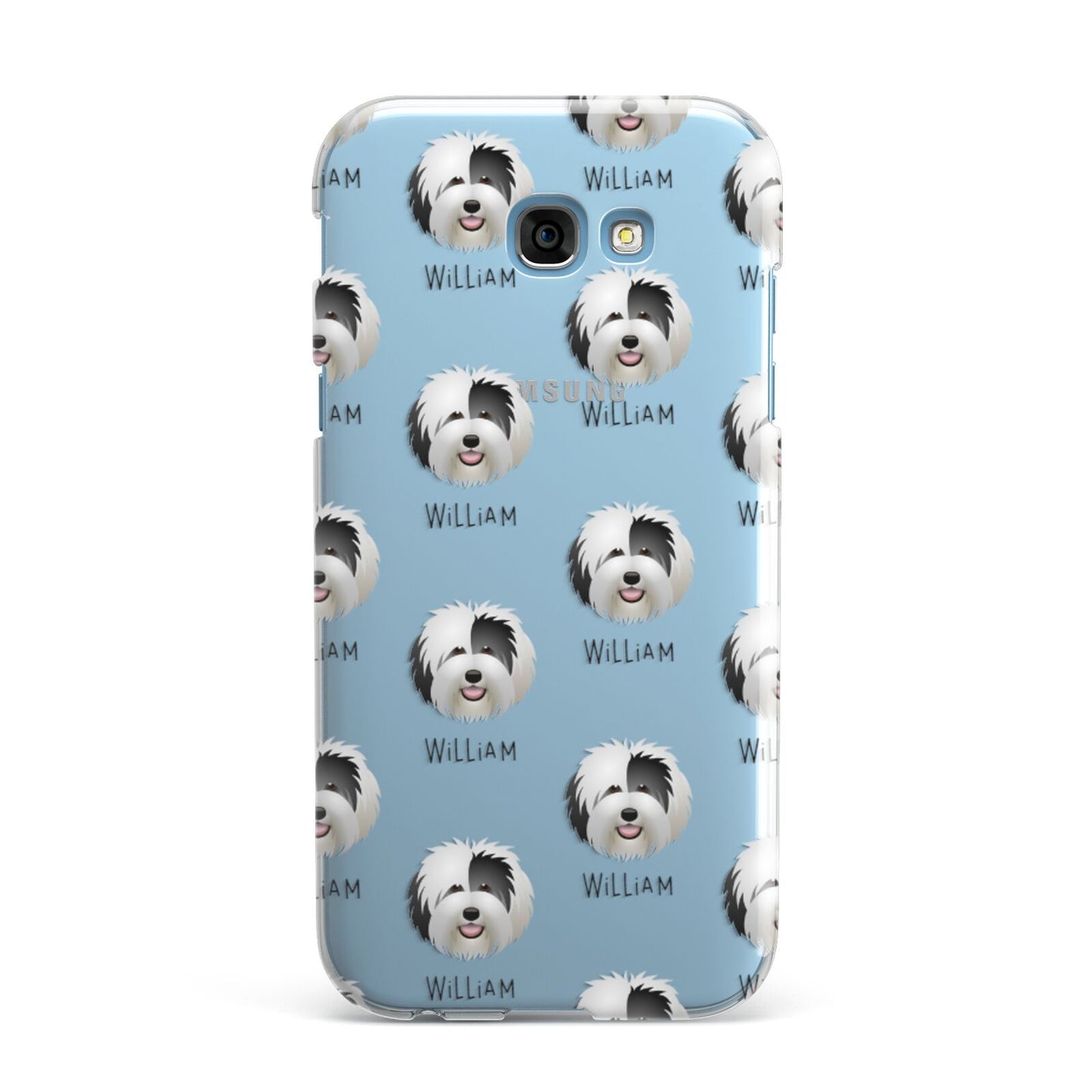 Old English Sheepdog Icon with Name Samsung Galaxy A7 2017 Case