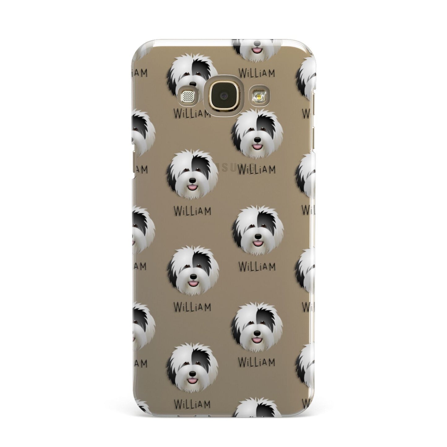 Old English Sheepdog Icon with Name Samsung Galaxy A8 Case