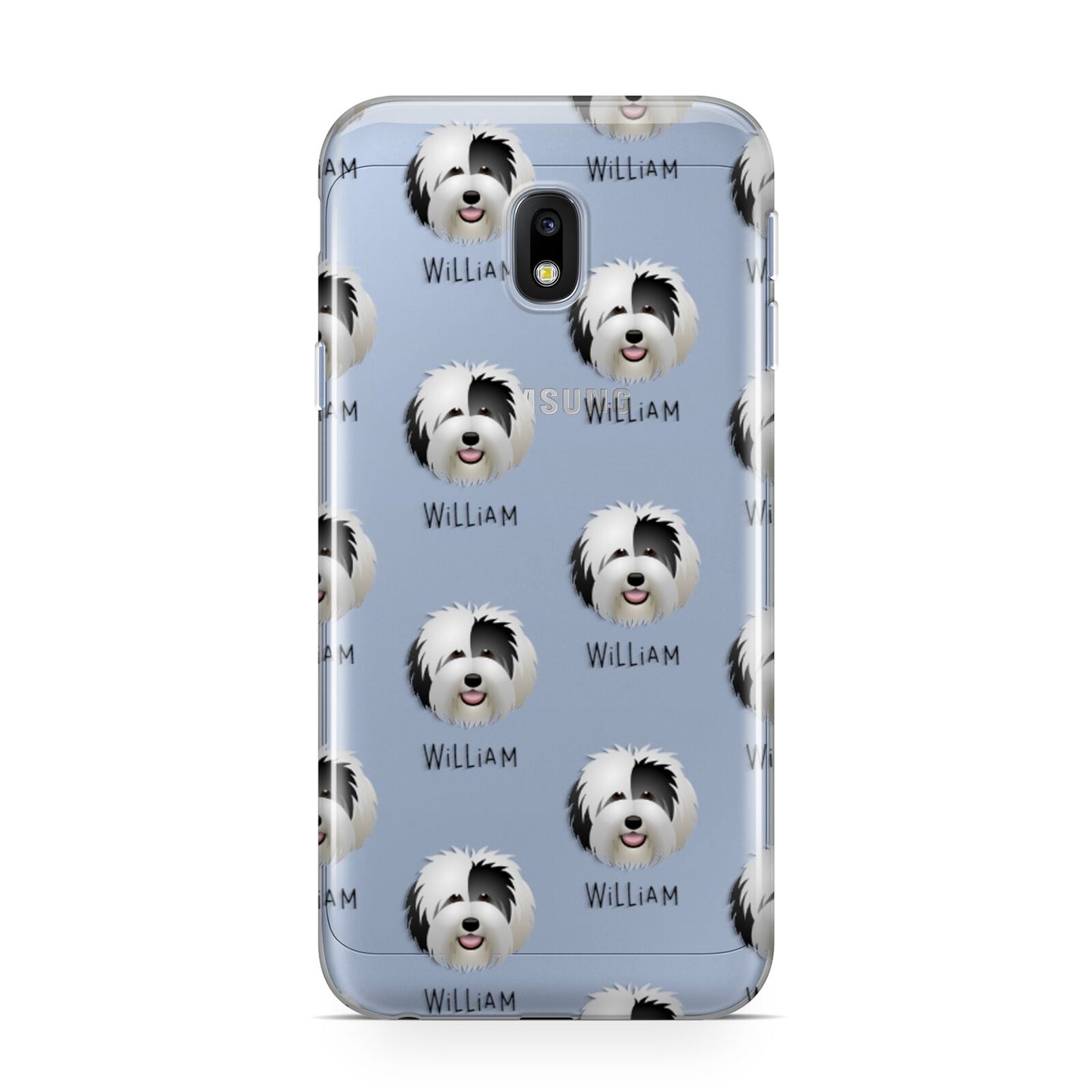 Old English Sheepdog Icon with Name Samsung Galaxy J3 2017 Case