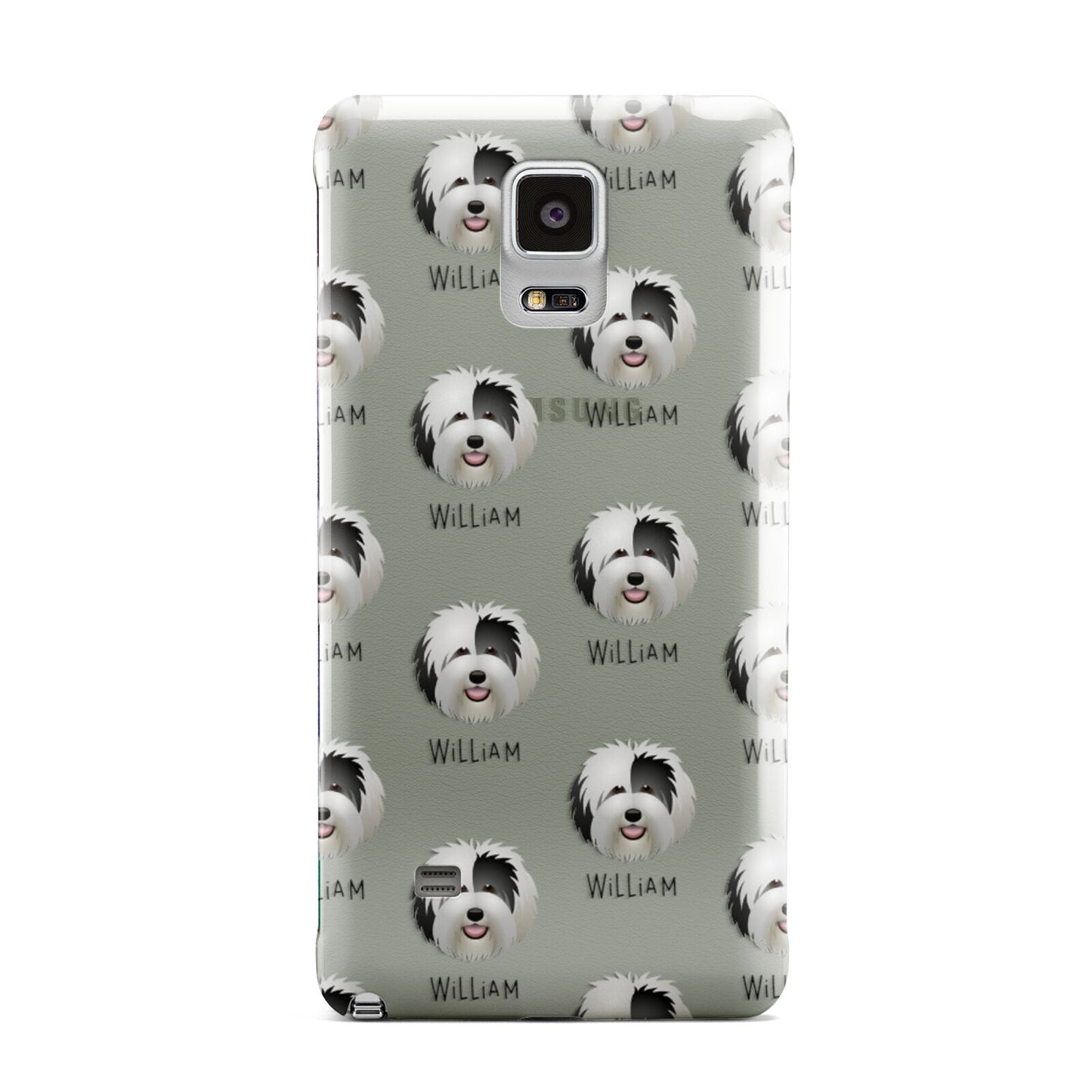 Old English Sheepdog Icon with Name Samsung Galaxy Note 4 Case