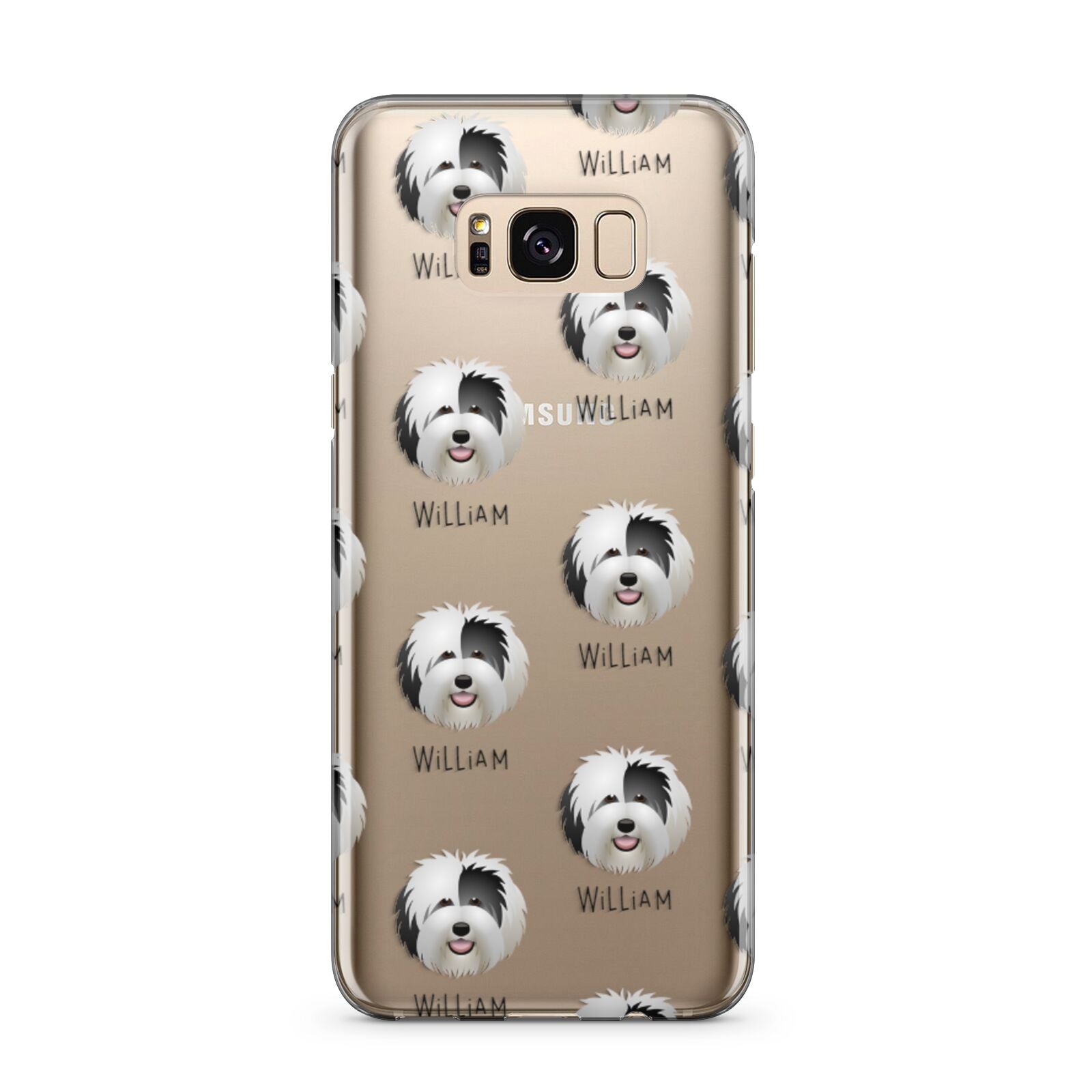 Old English Sheepdog Icon with Name Samsung Galaxy S8 Plus Case