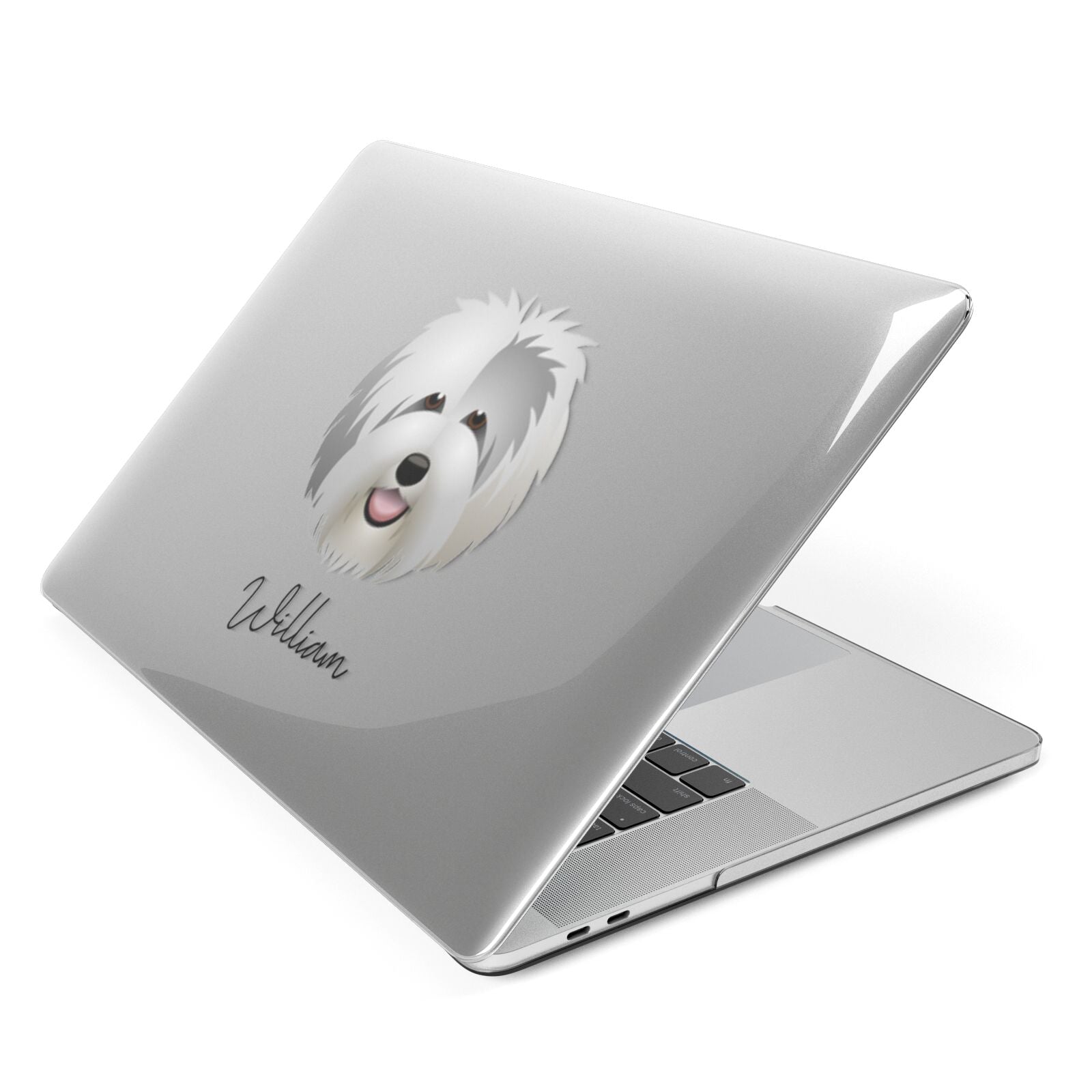 Old English Sheepdog Personalised Apple MacBook Case Side View