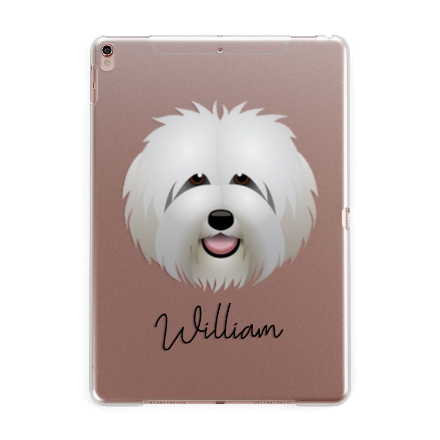 Old English Sheepdog Personalised Apple iPad Rose Gold Case