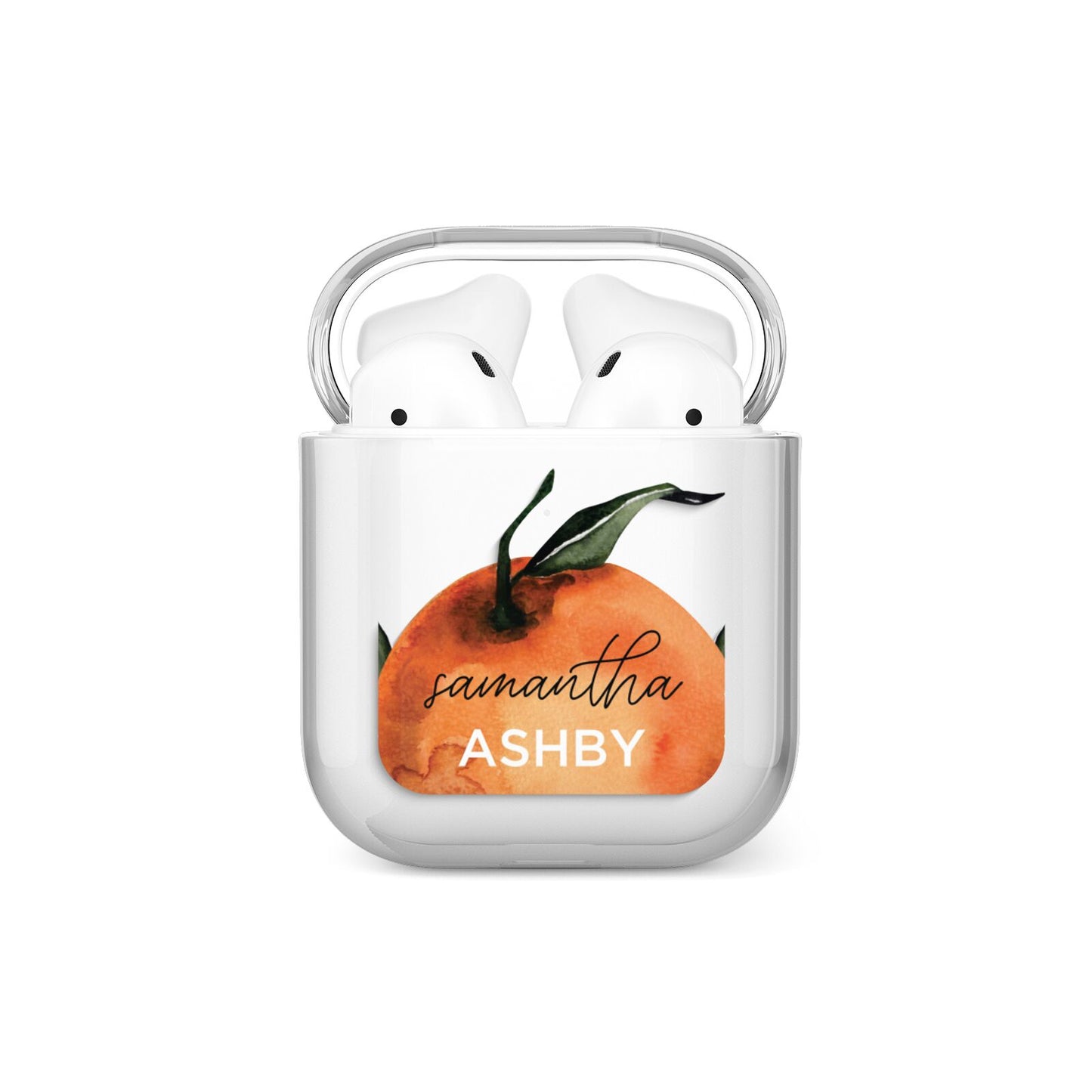 Orange Blossom Personalised Name AirPods Case