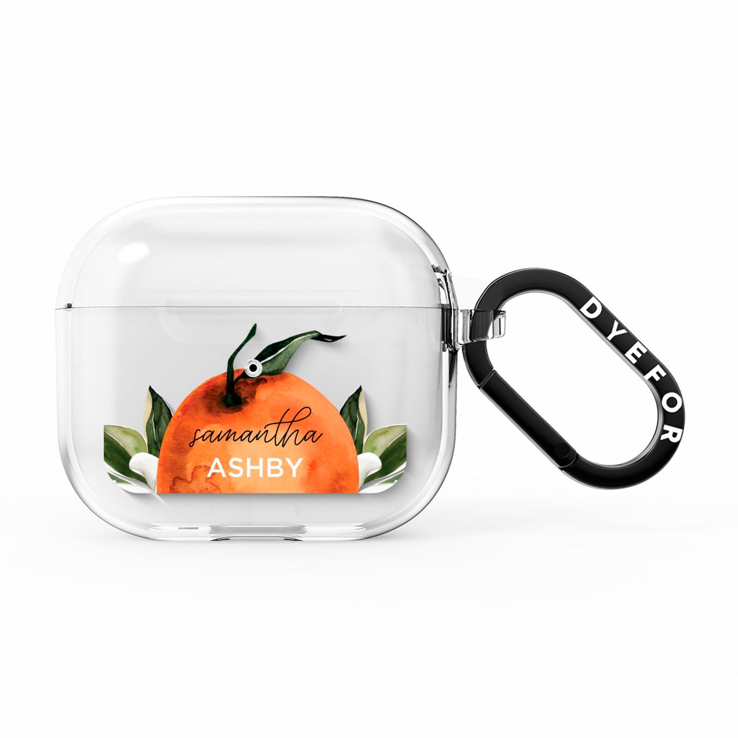 Orange Blossom Personalised Name AirPods Clear Case 3rd Gen