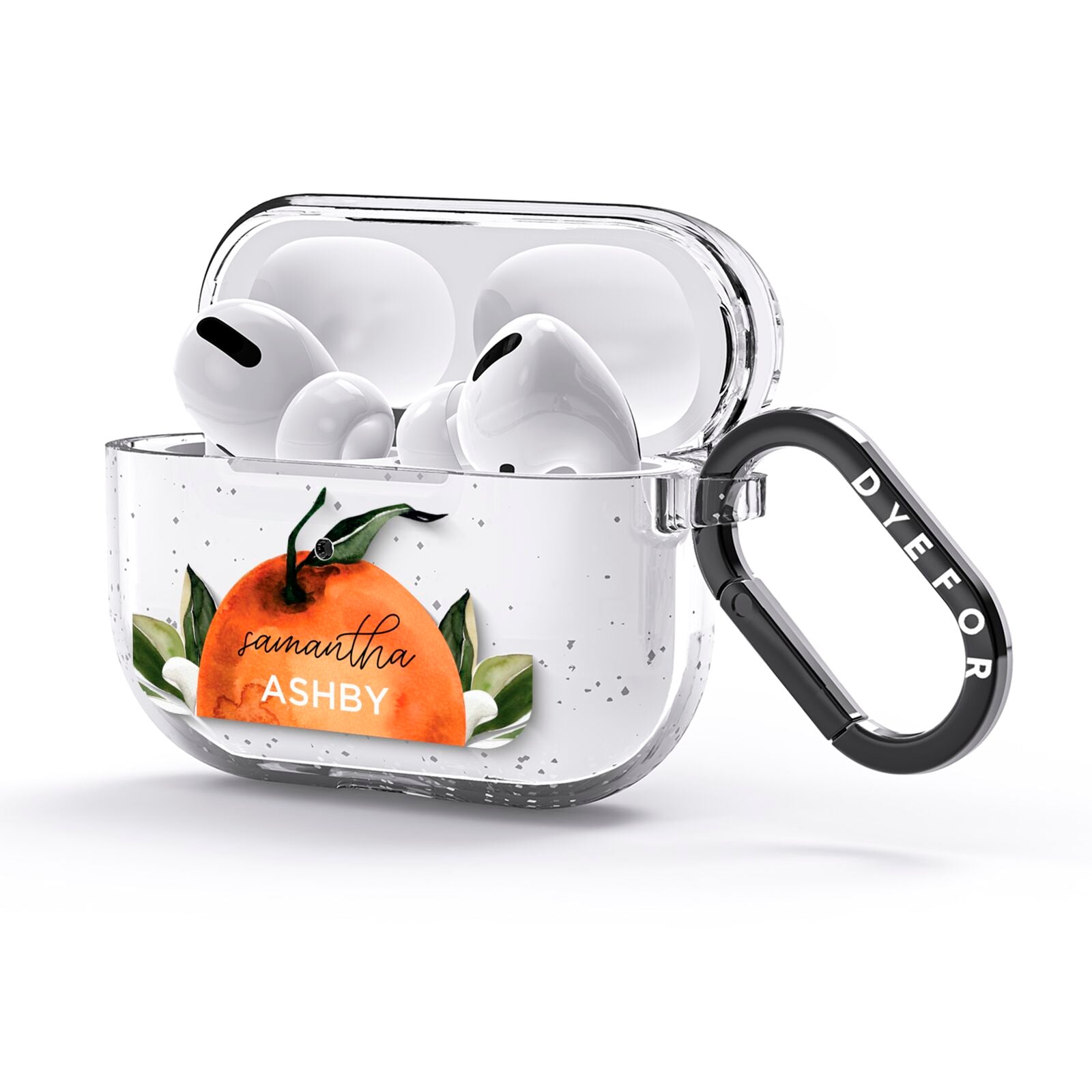 Orange Blossom Personalised Name AirPods Glitter Case 3rd Gen Side Image