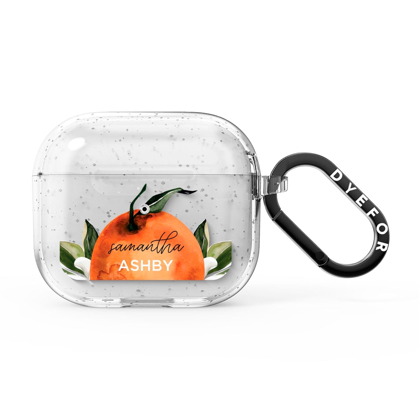 Orange Blossom Personalised Name AirPods Glitter Case 3rd Gen