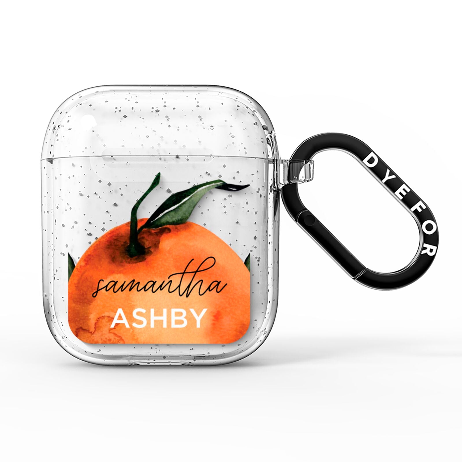 Orange Blossom Personalised Name AirPods Glitter Case