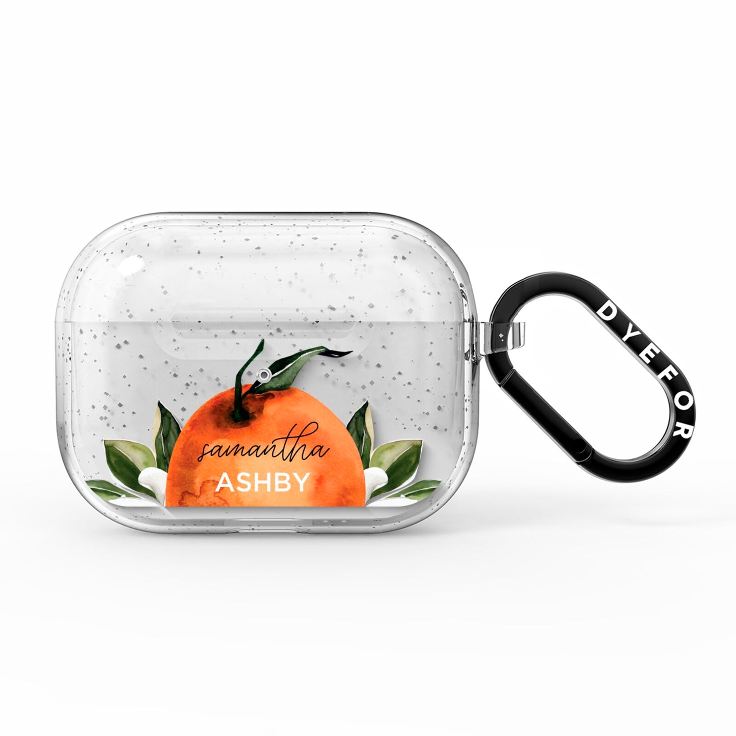 Orange Blossom Personalised Name AirPods Pro Glitter Case