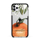Orange Blossom Personalised Name Apple iPhone 11 Pro Max in Silver with Black Impact Case