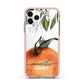 Orange Blossom Personalised Name Apple iPhone 11 Pro in Silver with Pink Impact Case