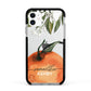 Orange Blossom Personalised Name Apple iPhone 11 in White with Black Impact Case