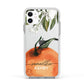 Orange Blossom Personalised Name Apple iPhone 11 in White with White Impact Case