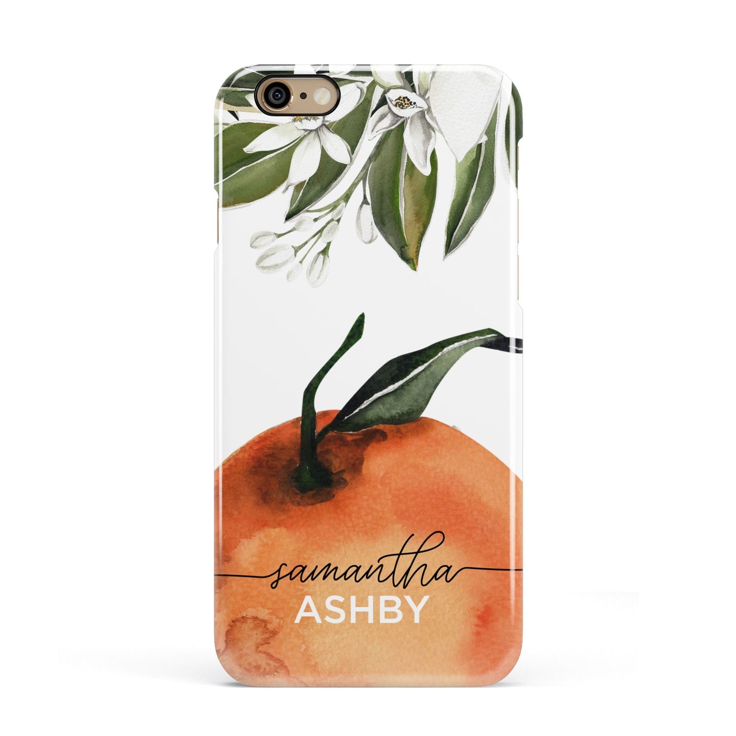 Orange Blossom Personalised Name Apple iPhone 6 3D Snap Case