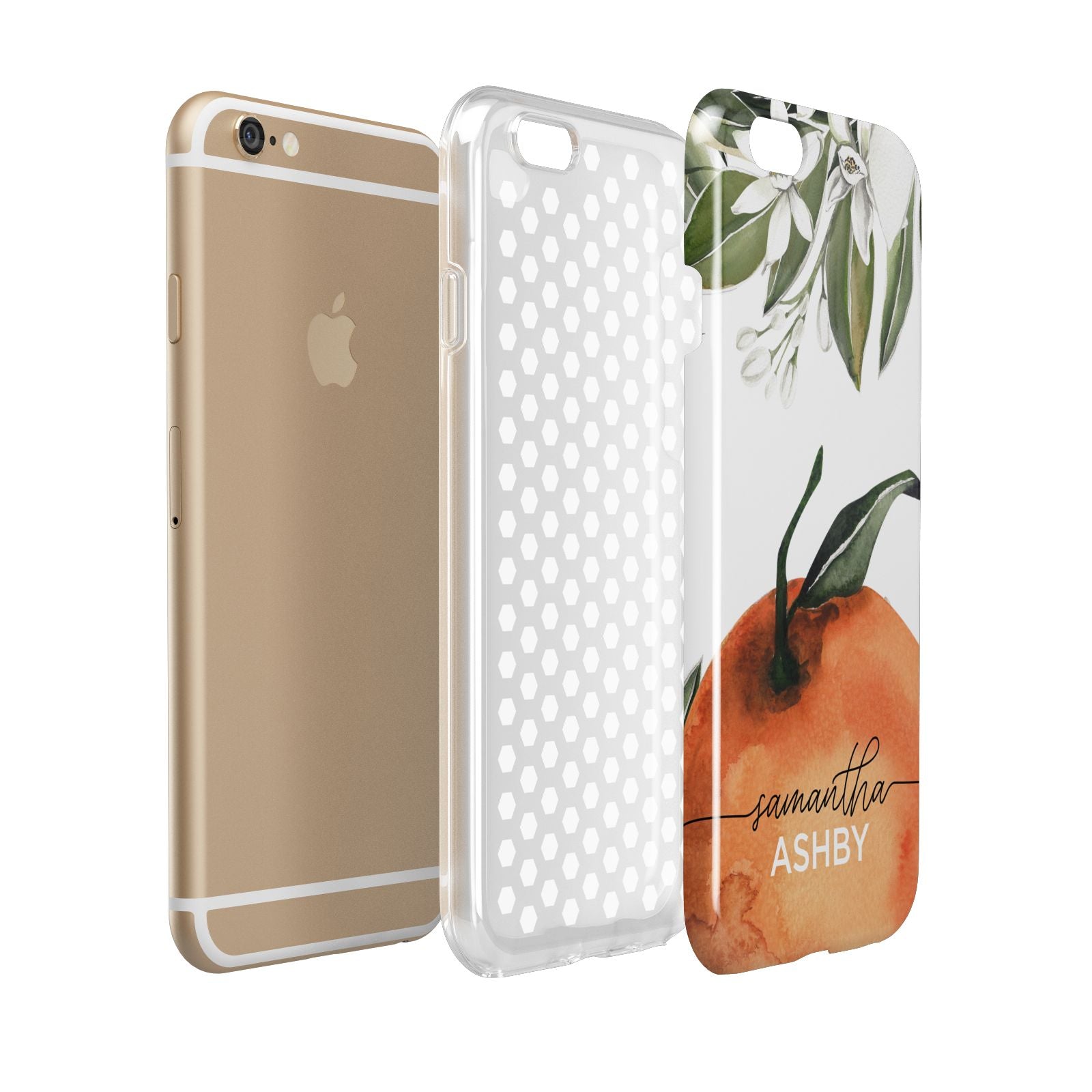 Orange Blossom Personalised Name Apple iPhone 6 3D Tough Case Expanded view