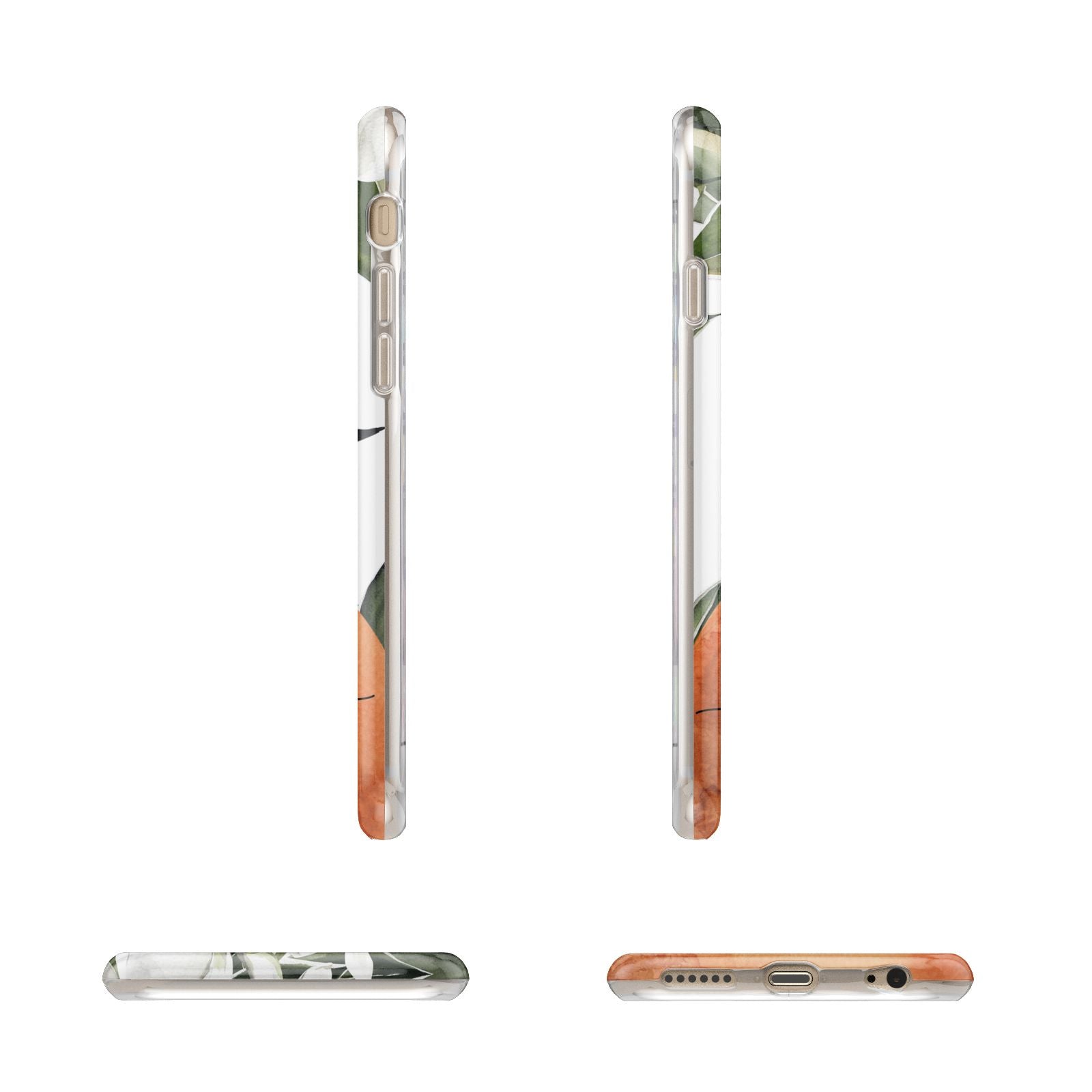 Orange Blossom Personalised Name Apple iPhone 6 3D Wrap Tough Case Alternative Image Angles