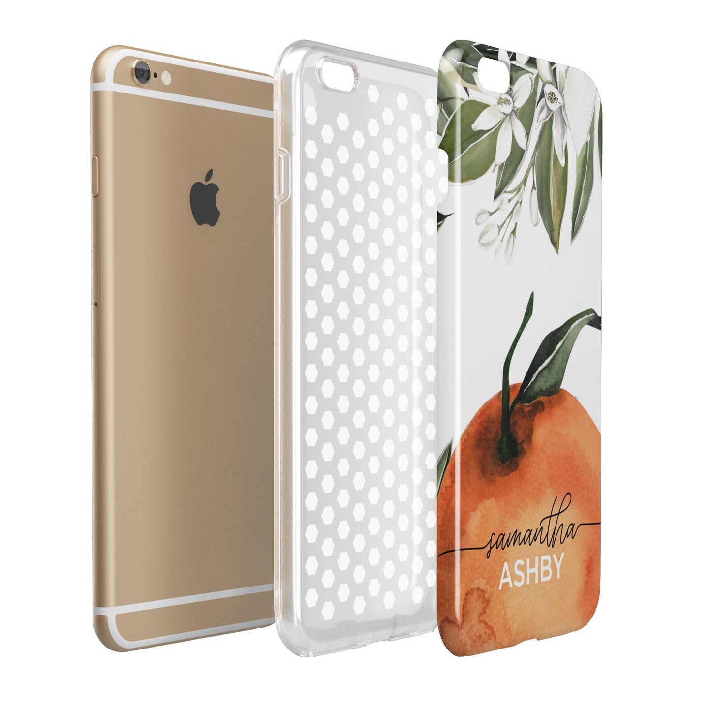 Orange Blossom Personalised Name Apple iPhone 6 Plus 3D Tough Case Expand Detail Image
