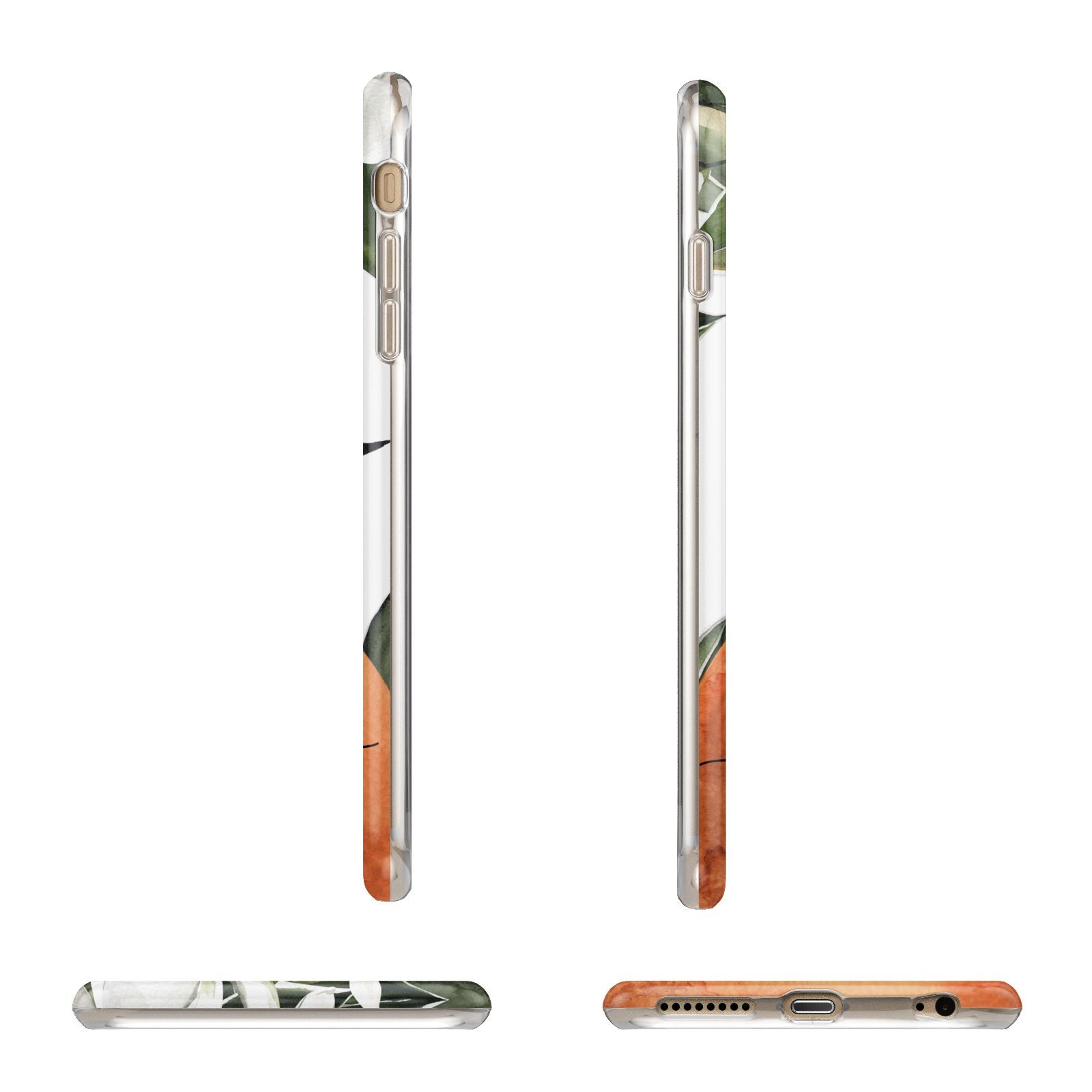Orange Blossom Personalised Name Apple iPhone 6 Plus 3D Wrap Tough Case Alternative Image Angles