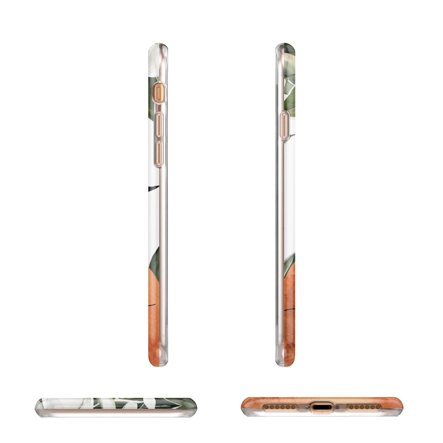 Orange Blossom Personalised Name Apple iPhone 7 8 3D Wrap Tough Case Alternative Image Angles