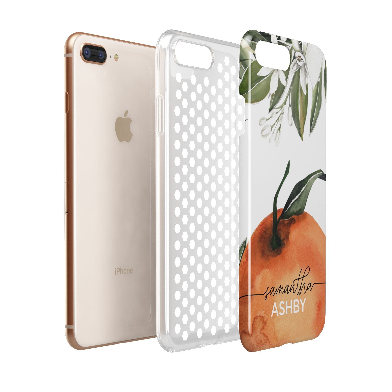 Orange Blossom Personalised Name Apple iPhone 7 8 Plus 3D Tough Case Expanded View