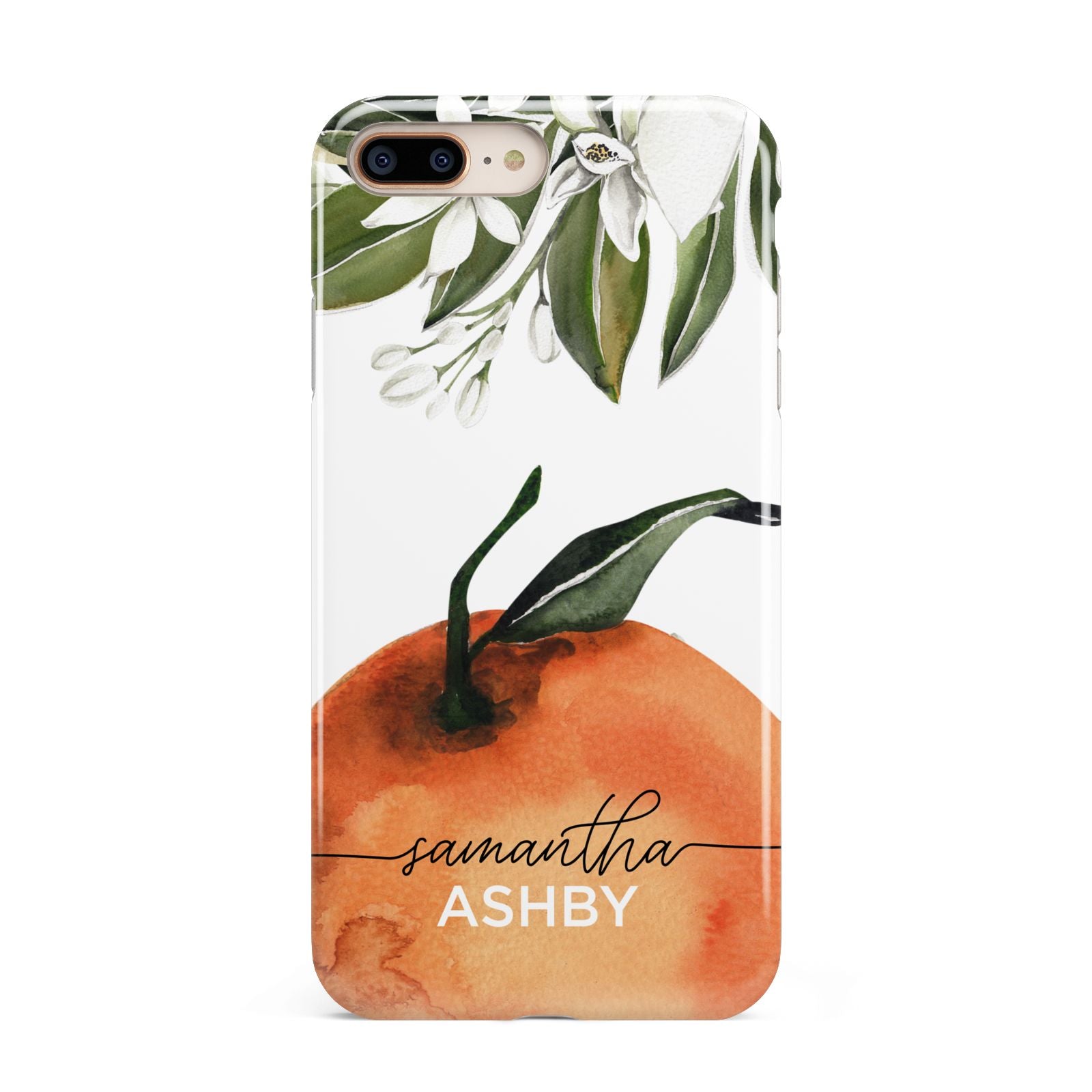 Orange Blossom Personalised Name Apple iPhone 7 8 Plus 3D Tough Case