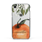 Orange Blossom Personalised Name Apple iPhone XR Impact Case Black Edge on Silver Phone