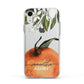 Orange Blossom Personalised Name Apple iPhone XR Impact Case White Edge on Silver Phone
