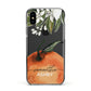 Orange Blossom Personalised Name Apple iPhone Xs Impact Case Black Edge on Black Phone