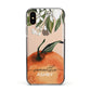 Orange Blossom Personalised Name Apple iPhone Xs Impact Case Black Edge on Gold Phone