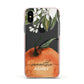 Orange Blossom Personalised Name Apple iPhone Xs Impact Case Pink Edge on Black Phone