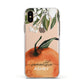 Orange Blossom Personalised Name Apple iPhone Xs Impact Case White Edge on Gold Phone