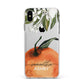 Orange Blossom Personalised Name Apple iPhone Xs Max Impact Case White Edge on Silver Phone