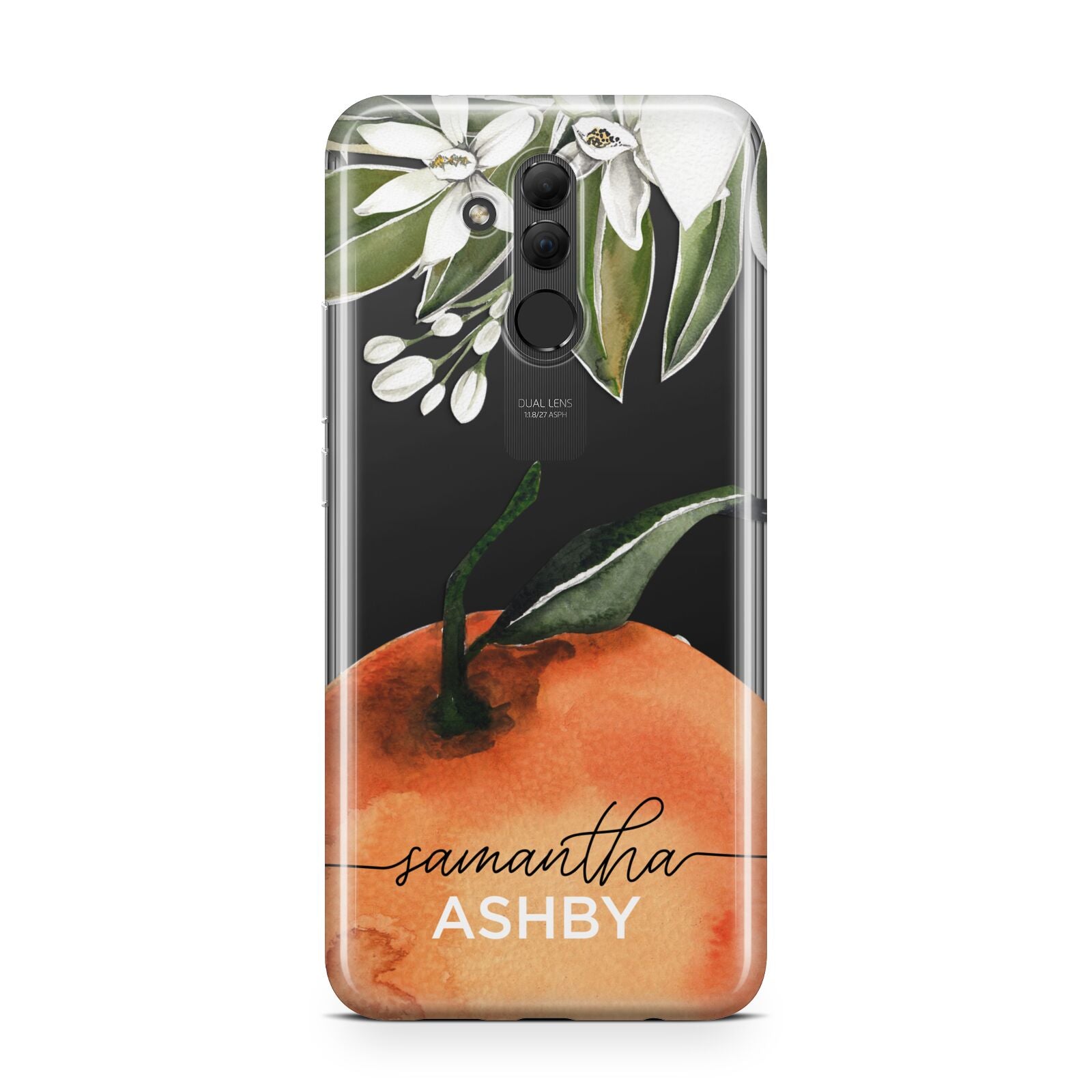 Orange Blossom Personalised Name Huawei Mate 20 Lite