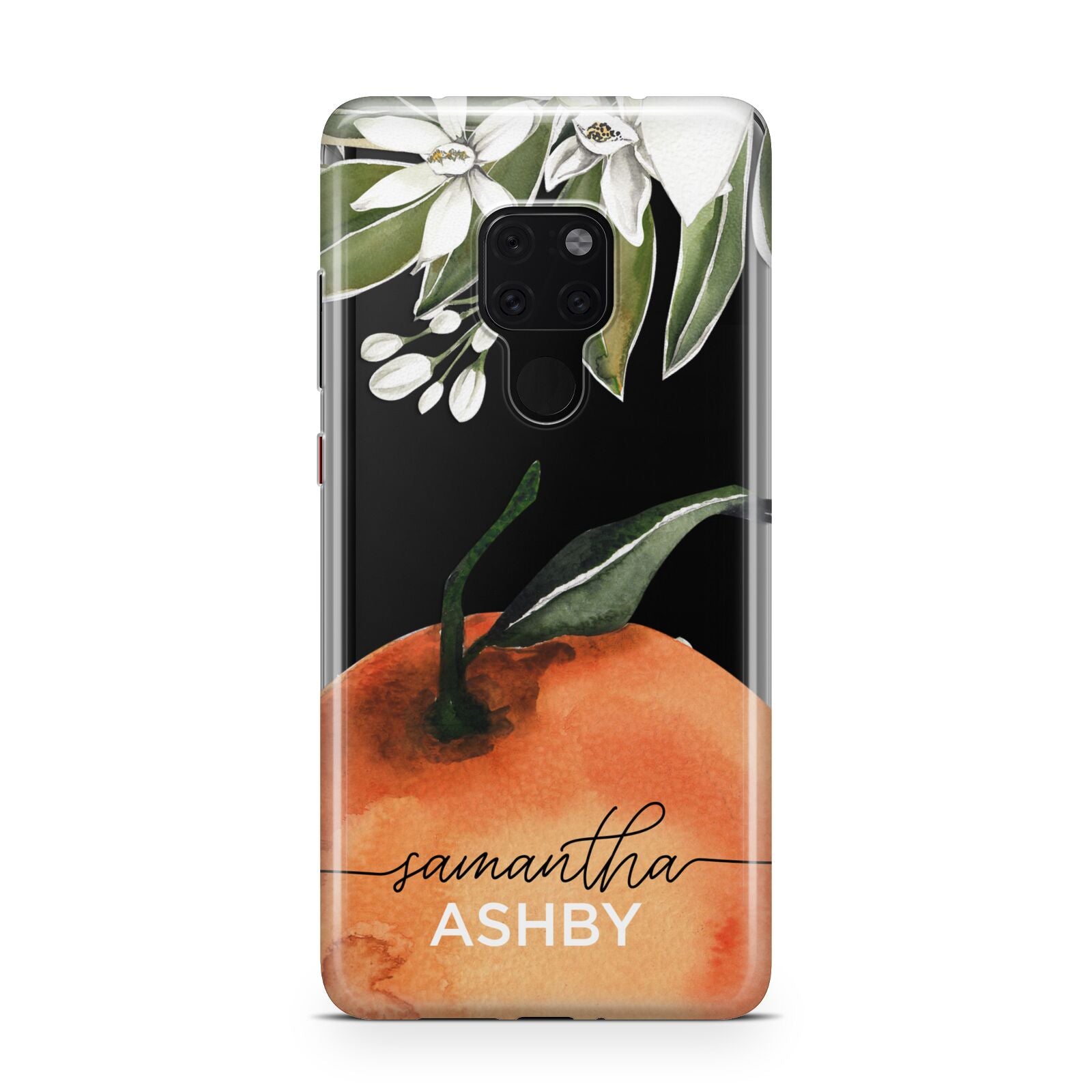 Orange Blossom Personalised Name Huawei Mate 20 Phone Case