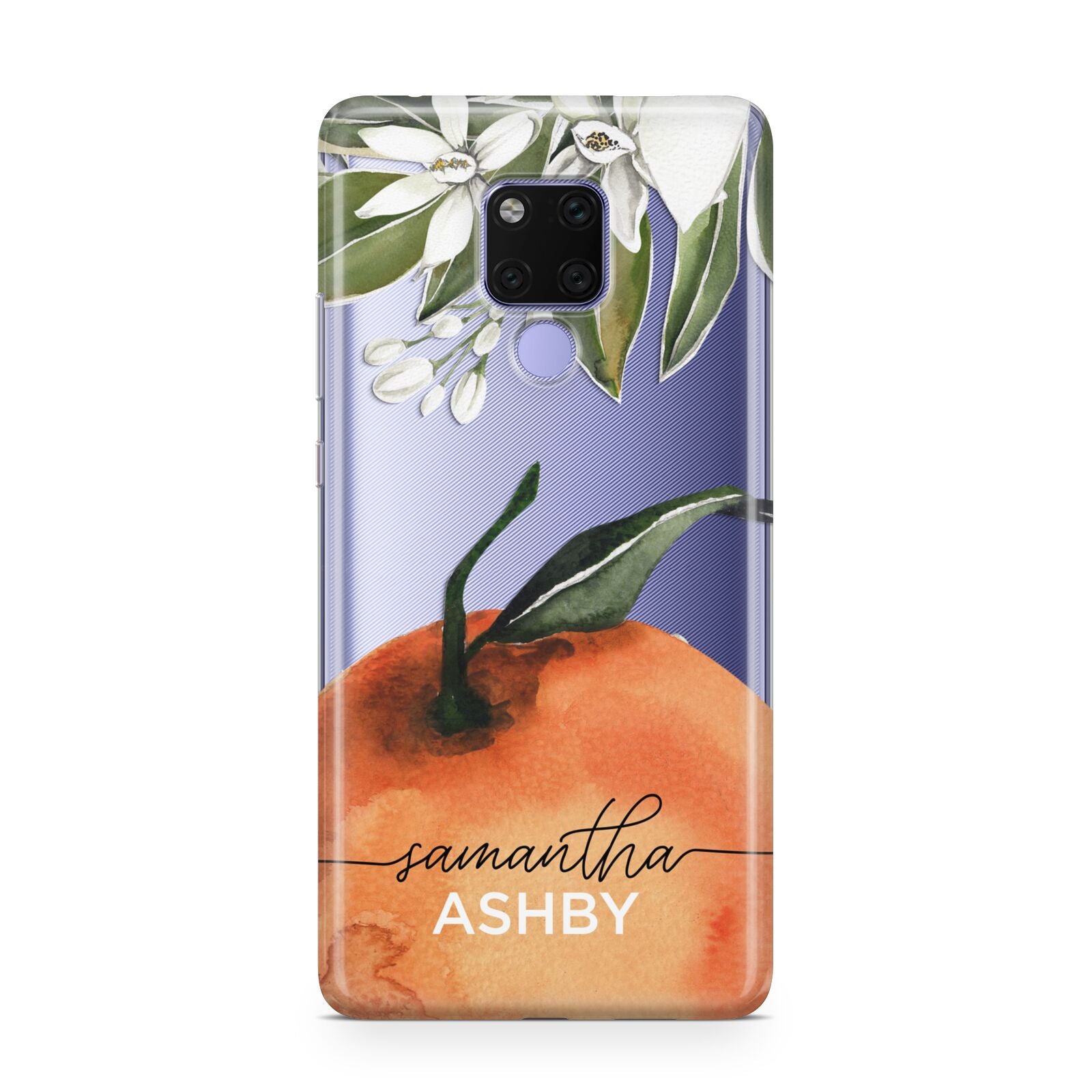 Orange Blossom Personalised Name Huawei Mate 20X Phone Case