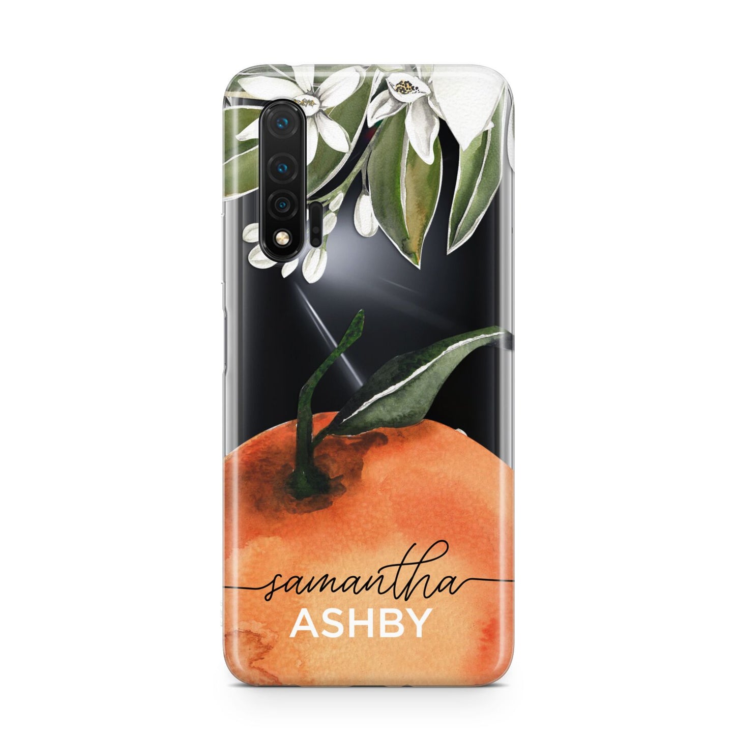 Orange Blossom Personalised Name Huawei Nova 6 Phone Case