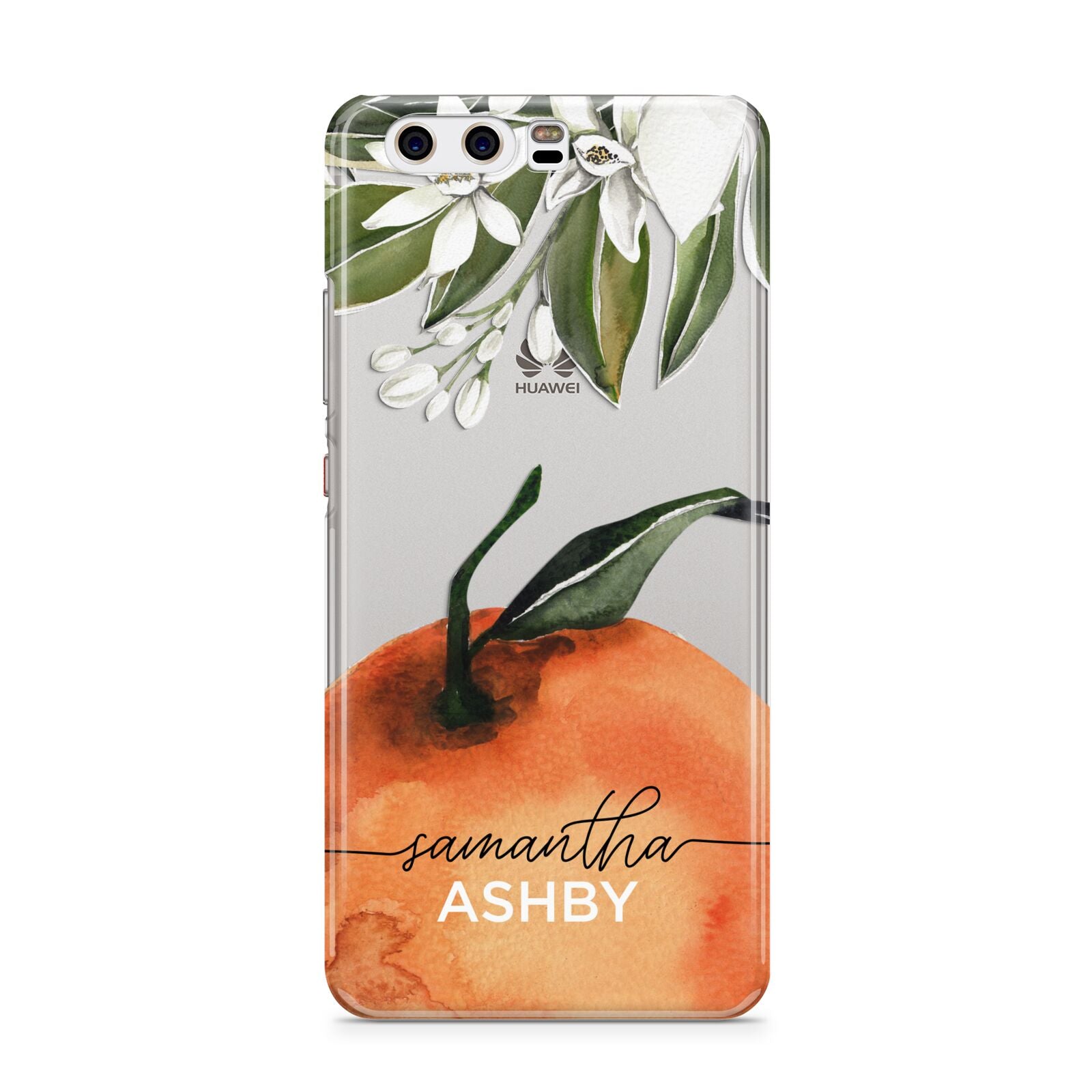 Orange Blossom Personalised Name Huawei P10 Phone Case