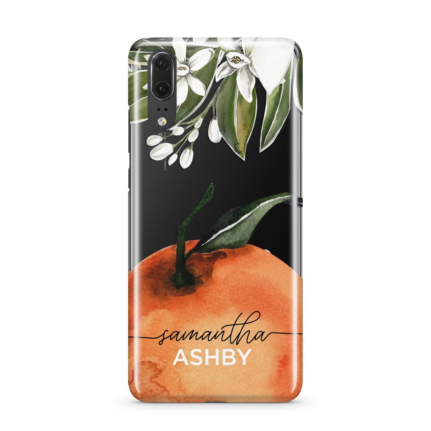 Orange Blossom Personalised Name Huawei P20 Phone Case