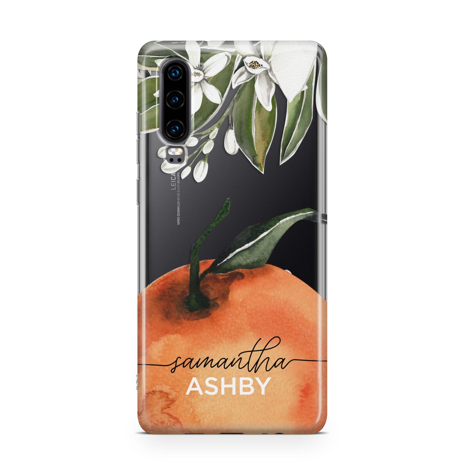 Orange Blossom Personalised Name Huawei P30 Phone Case