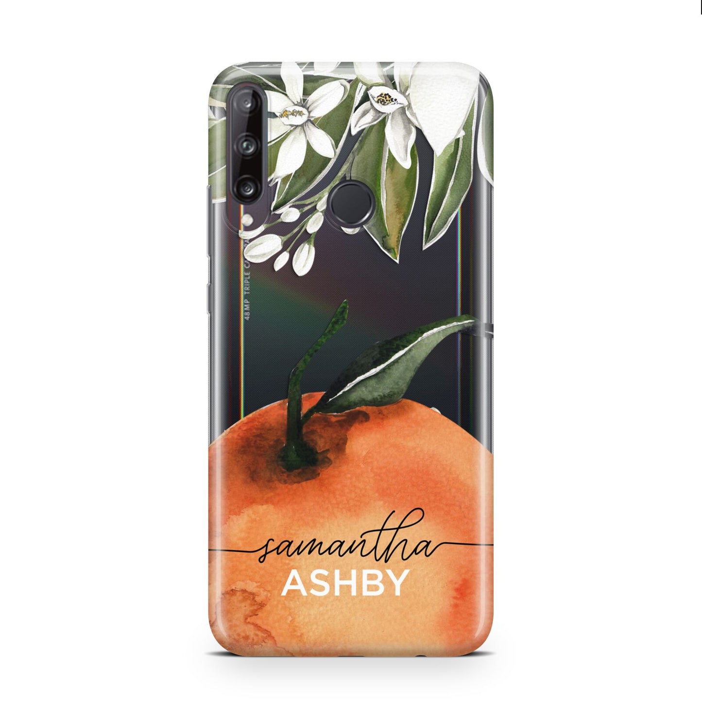 Orange Blossom Personalised Name Huawei P40 Lite E Phone Case