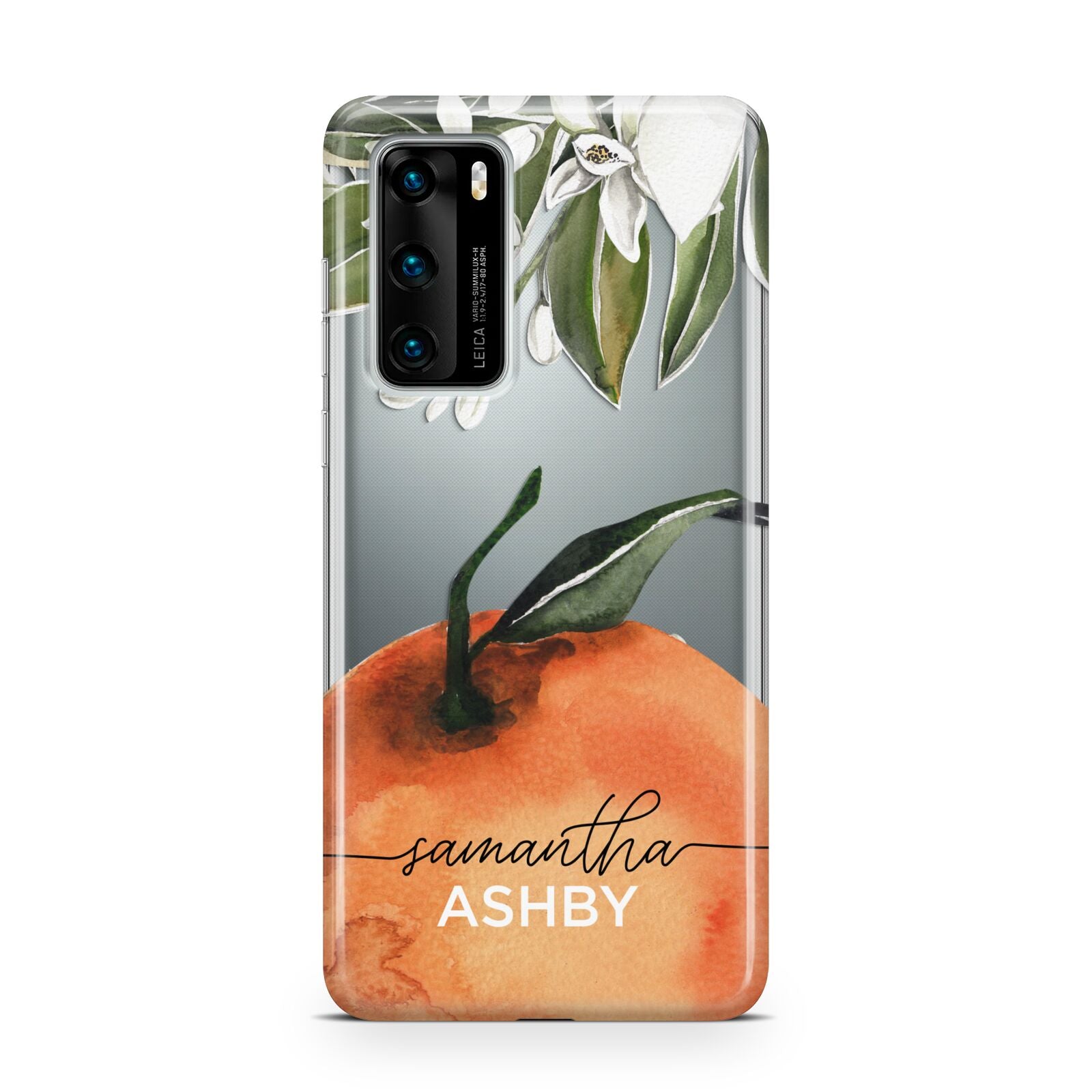 Orange Blossom Personalised Name Huawei P40 Phone Case