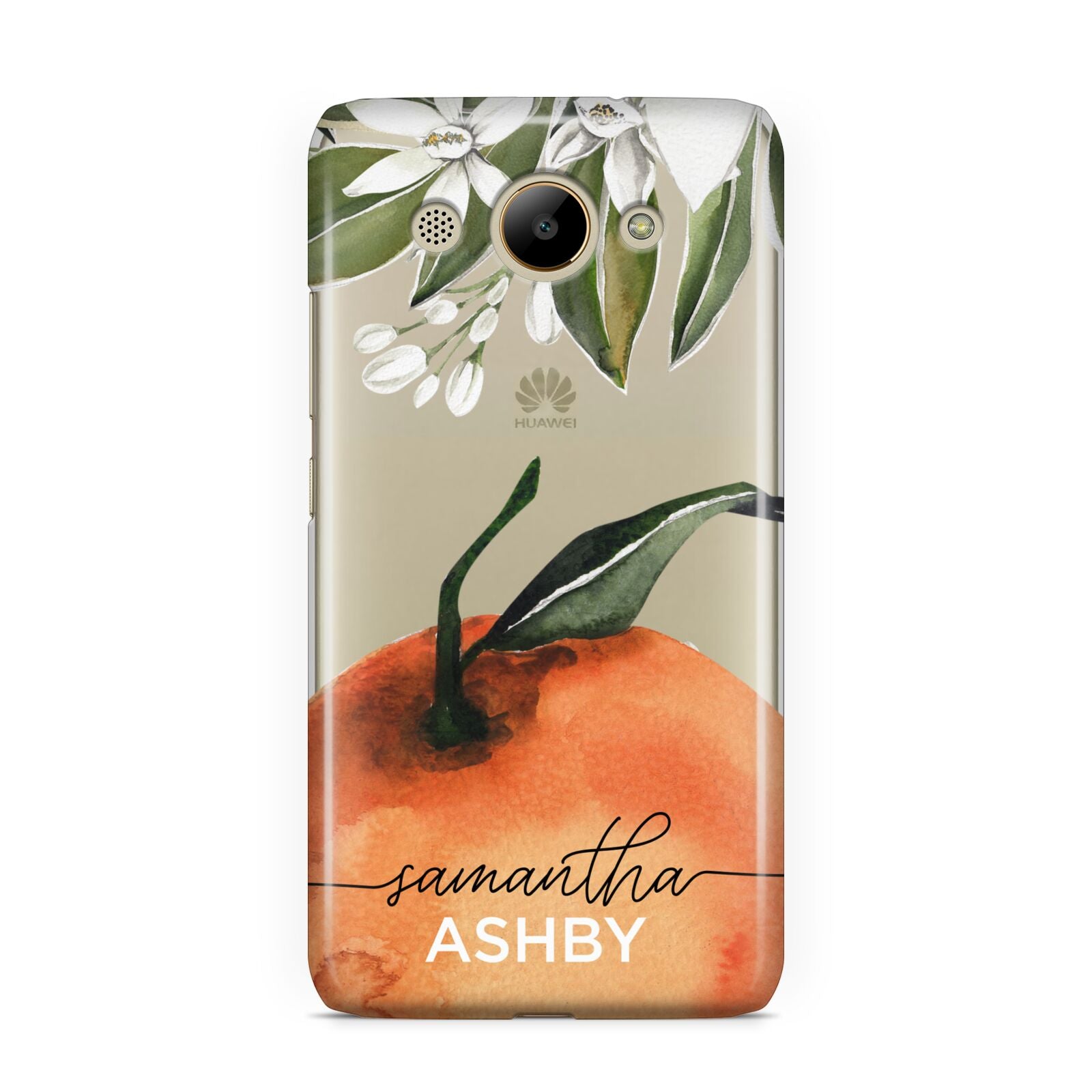 Orange Blossom Personalised Name Huawei Y3 2017