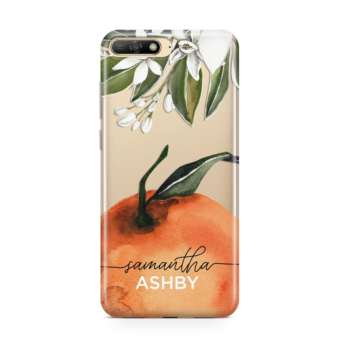 Orange Blossom Personalised Name Huawei Y6 2018