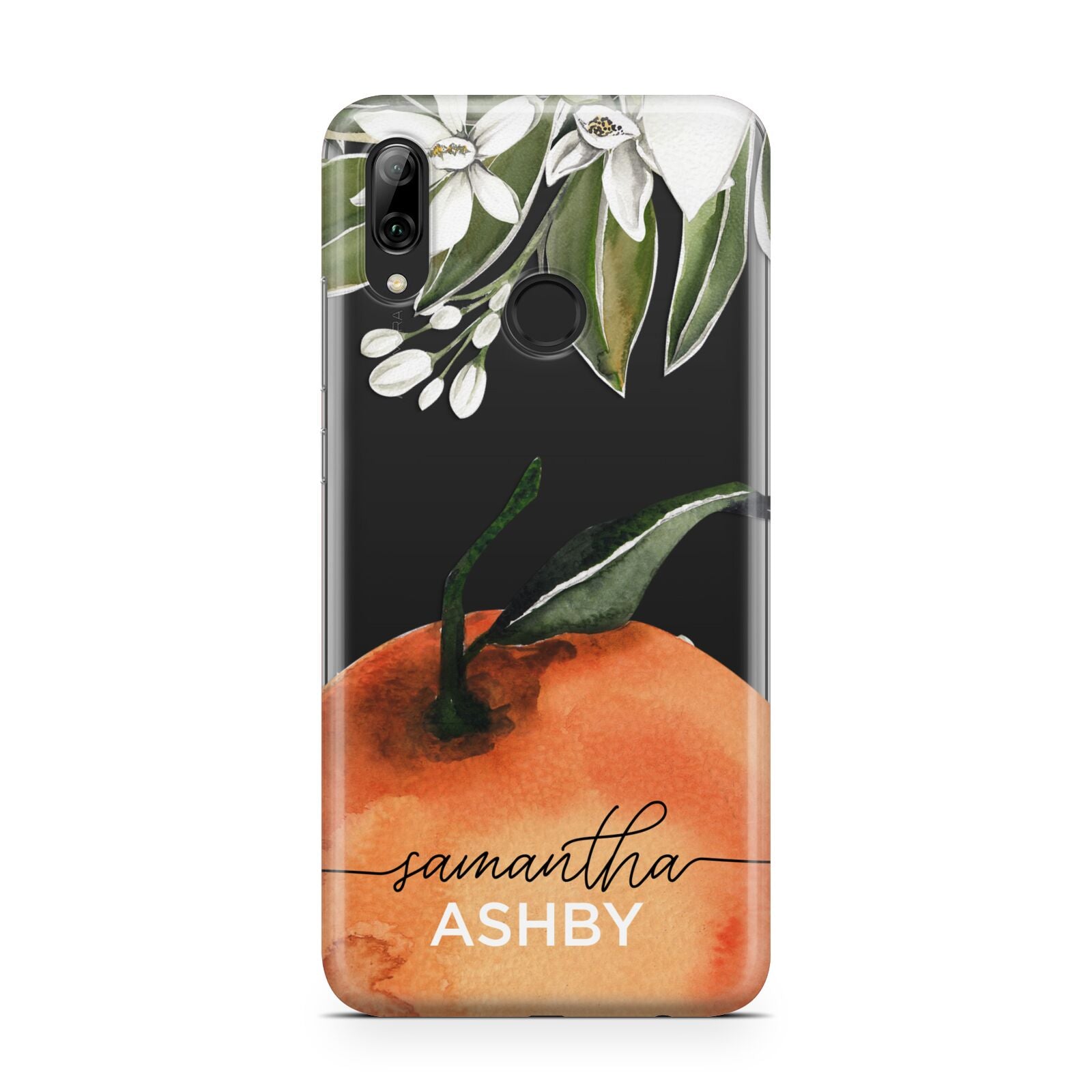 Orange Blossom Personalised Name Huawei Y7 2019