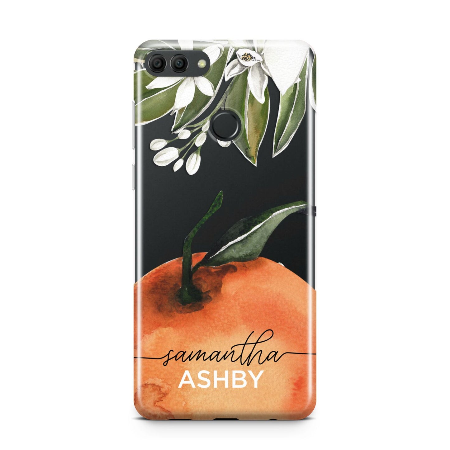 Orange Blossom Personalised Name Huawei Y9 2018