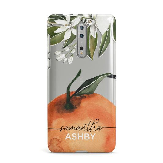 Orange Blossom Personalised Name Nokia Case