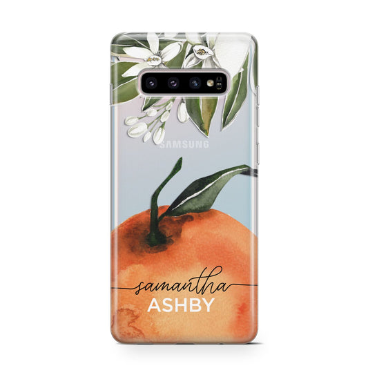 Orange Blossom Personalised Name Protective Samsung Galaxy Case