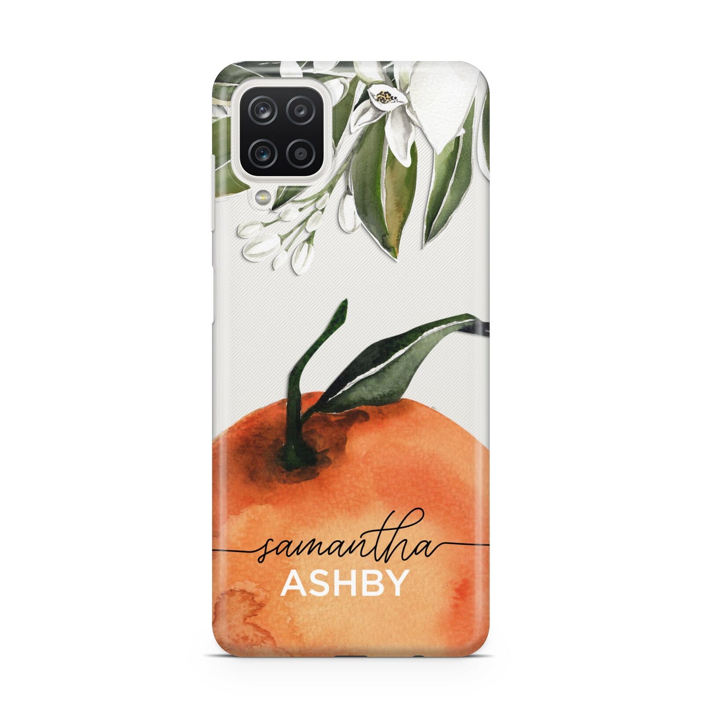 Orange Blossom Personalised Name Samsung A12 Case