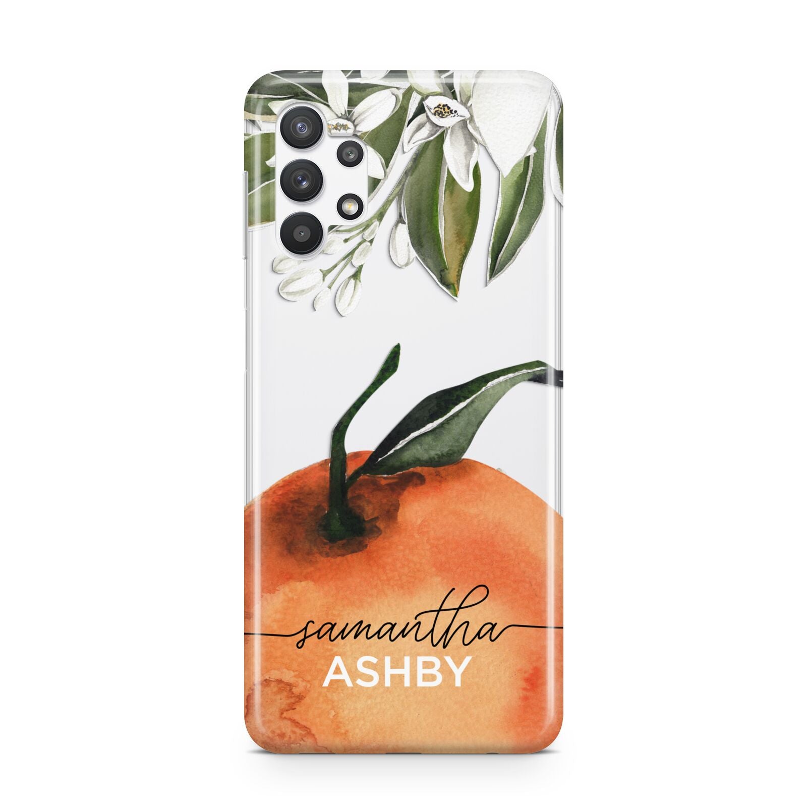 Orange Blossom Personalised Name Samsung A32 5G Case